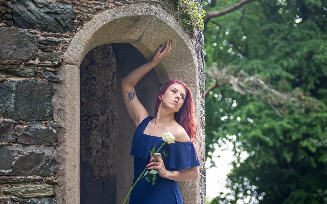 Location portrait of women in a castle tower in Wexford.