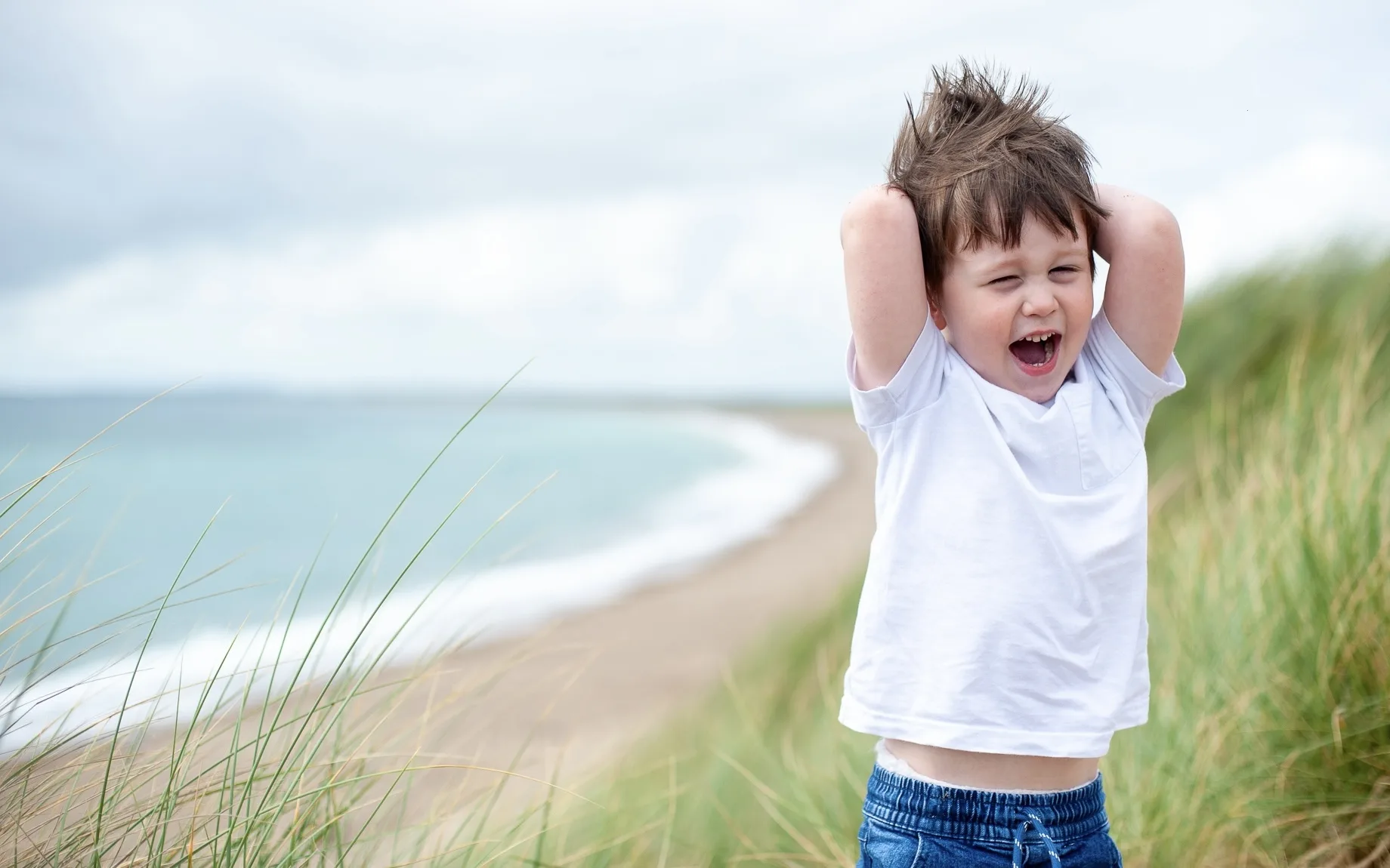 Family portrait session on beach in Kilmore Quay, natural light photography